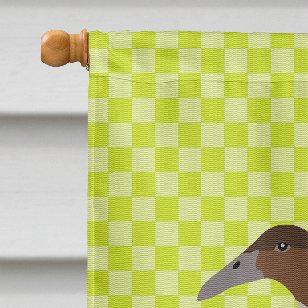 Dutch Hook Bill Duck Green House Flag 28x40 Porch Sleeve Pole Decorative Outside Yard Banner Artwork Wall Hanging, Polyester