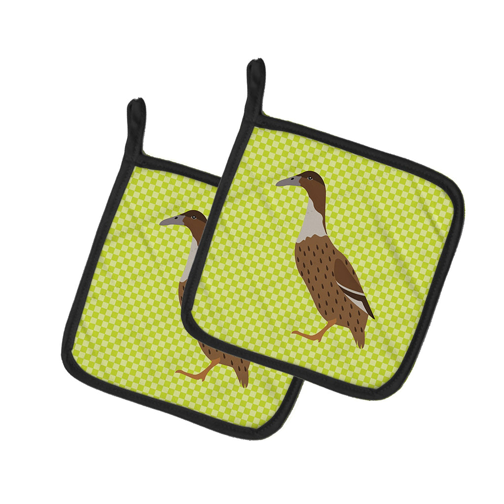 Dutch Hook Bill Duck Green Pot Holder Set of 2 Heat Resistant Quilted Hot Pads 7.5 x 7.5 Inch, Insulated Kitchen Trivets for Cooking & Baking