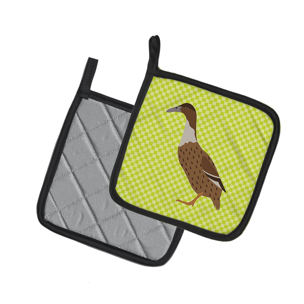 Dutch Hook Bill Duck Green Pot Holder Set of 2 Heat Resistant Quilted Hot Pads 7.5 x 7.5 Inch, Insulated Kitchen Trivets for Cooking & Baking