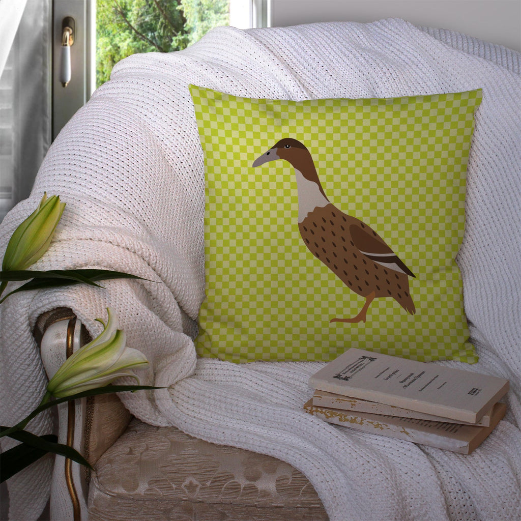 Dutch Hook Bill Duck Green Decorative Throw Pillow 14x14 Indoor Outdoor Accent Cushion, Fabric Cover with Insert for Sofa, Bed, Porch & Living Room