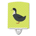 Blue Swedish Duck Green Ceramic Night Light Compact, UL-Certified, Ideal for Bedroom, Bathroom, Nursery, Hallway, Kitchen, 6x4x3, Multicolor