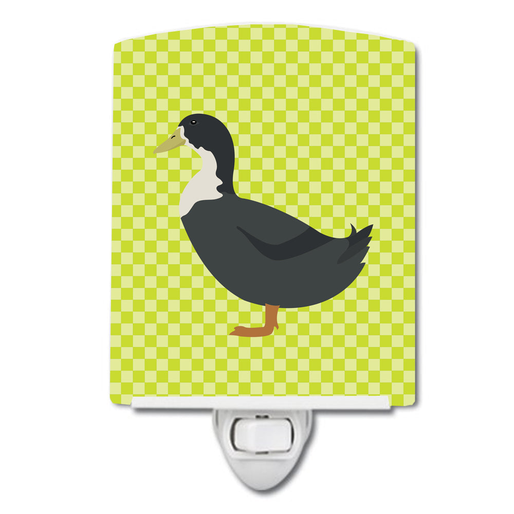 Blue Swedish Duck Green Ceramic Night Light Compact, UL-Certified, Ideal for Bedroom, Bathroom, Nursery, Hallway, Kitchen, 6x4x3, Multicolor