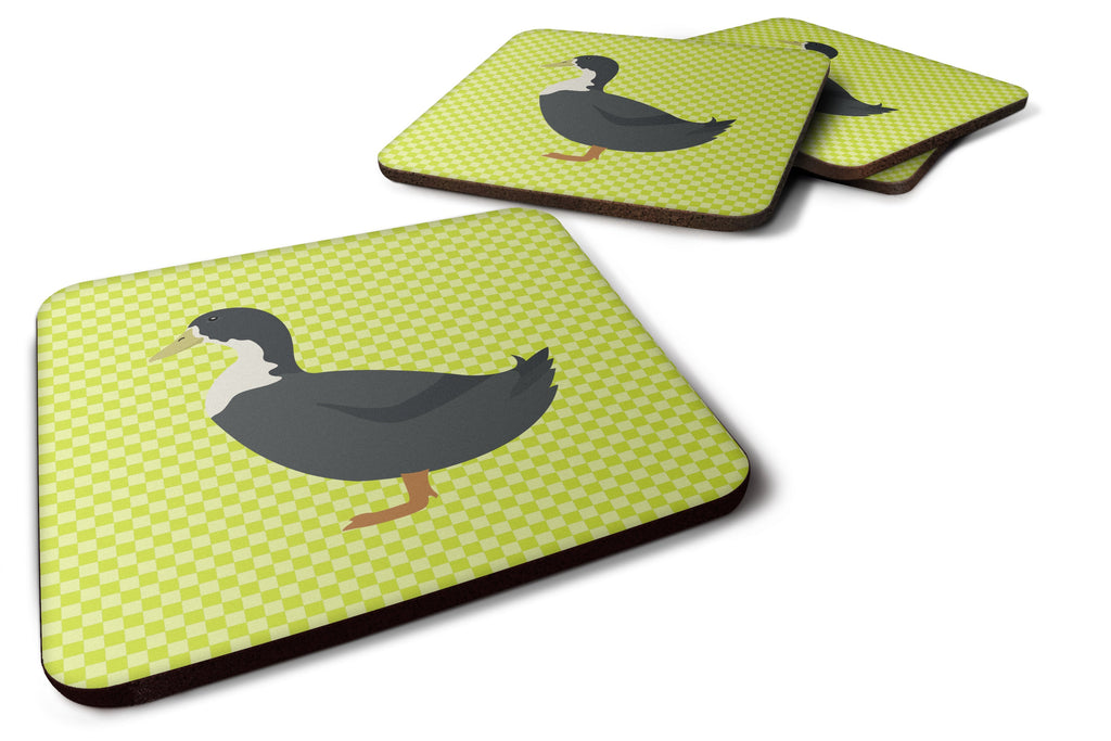 Blue Swedish Duck Green Foam Coasters Set of 4 Cup Coasters for Indoor Outdoor, Tabletop Protection, Anti Slip, Mouse pad Material