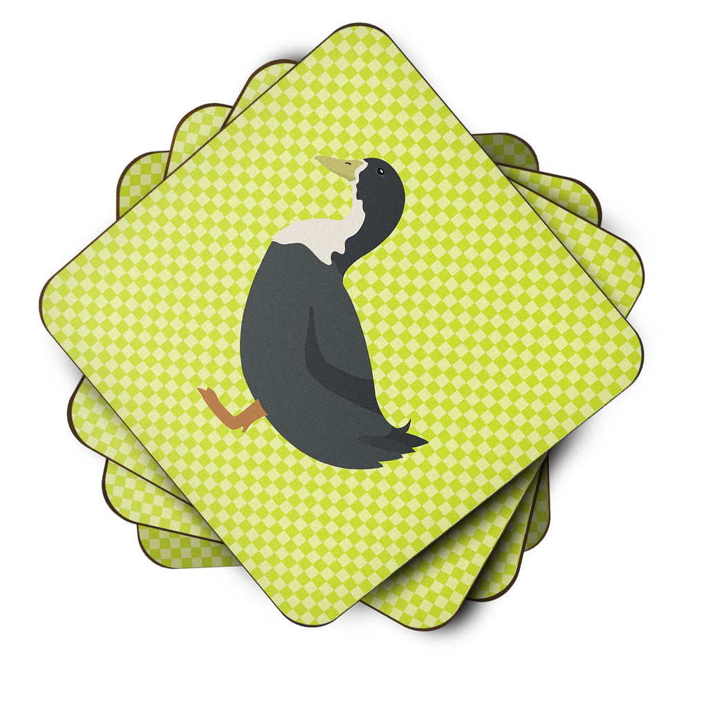 Blue Swedish Duck Green Foam Coasters Set of 4 Cup Coasters for Indoor Outdoor, Tabletop Protection, Anti Slip, Mouse pad Material