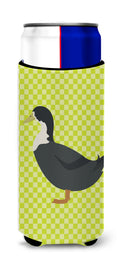 Blue Swedish Duck Green Slim Can Hugger , Insulated Foam Hugger for 12 oz Slim Cans, Beer Bottles & Water Bottles, Printed in USA