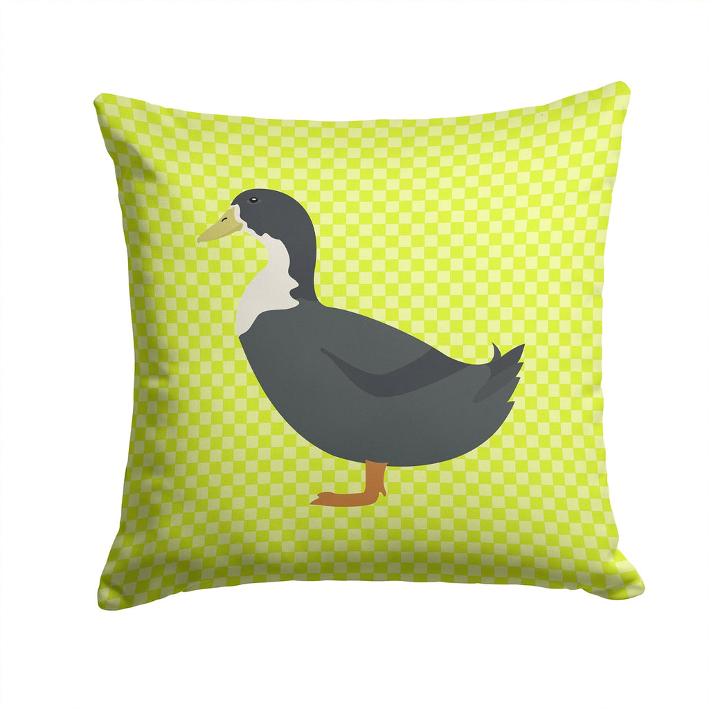 Blue Swedish Duck Green Decorative Throw Pillow 14x14 Indoor Outdoor Accent Cushion, Fabric Cover with Insert for Sofa, Bed, Porch & Living Room