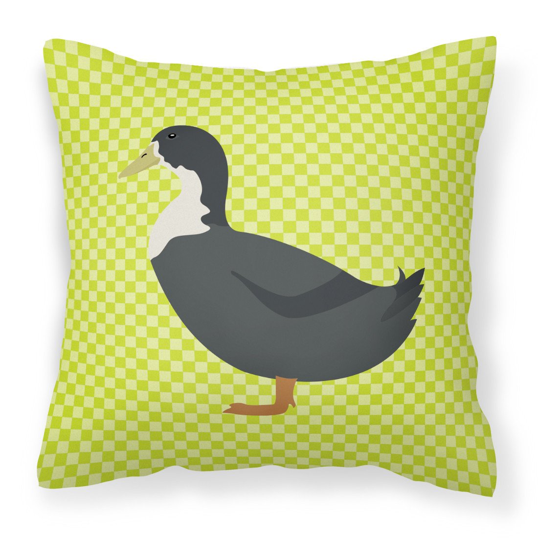 Blue Swedish Duck Green Decorative Throw Pillow 18x18 Indoor Outdoor Accent Cushion, Fabric Cover with Insert for Sofa, Bed, Porch & Living Room