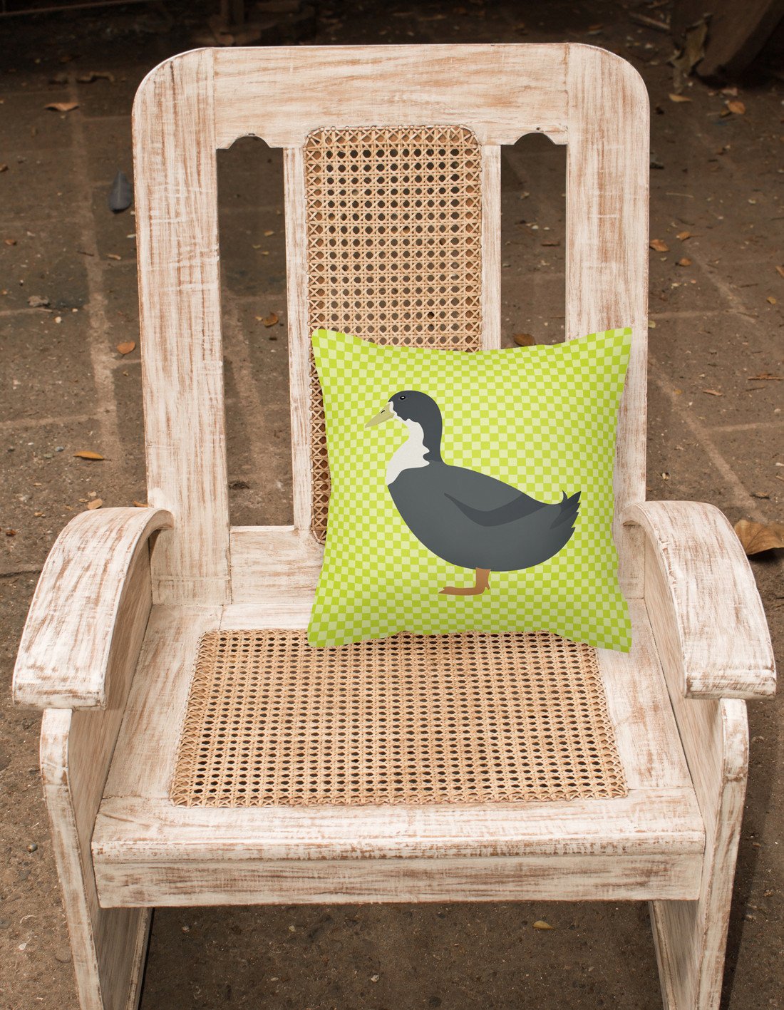 Blue Swedish Duck Green Decorative Throw Pillow 18x18 Indoor Outdoor Accent Cushion, Fabric Cover with Insert for Sofa, Bed, Porch & Living Room