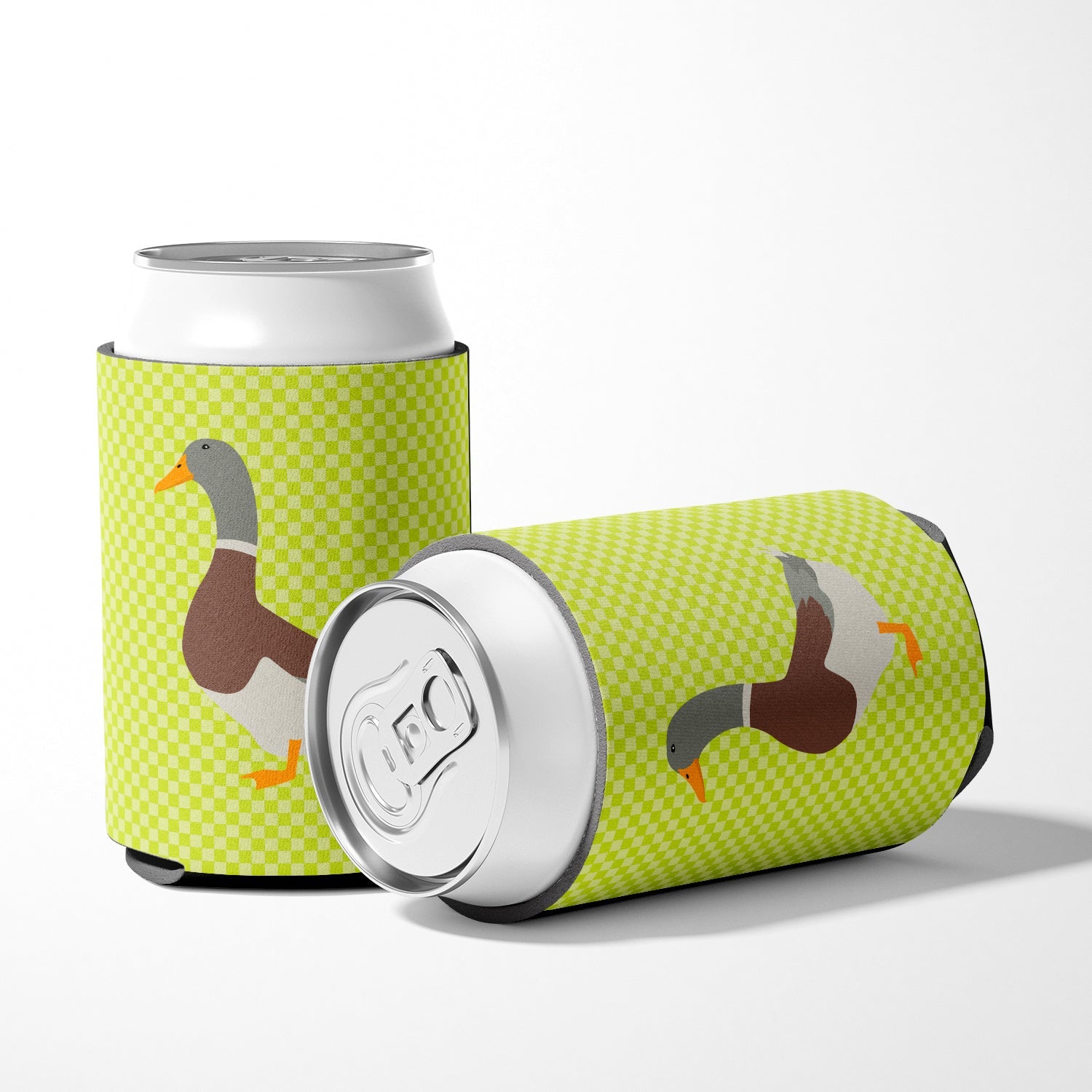 Saxony Sachsenente Duck Green Can or Bottle Hugger Cooler Sleeve for Standard 12 oz Cans, Insulated Foam Beer & Soda Can Hugger Reusable