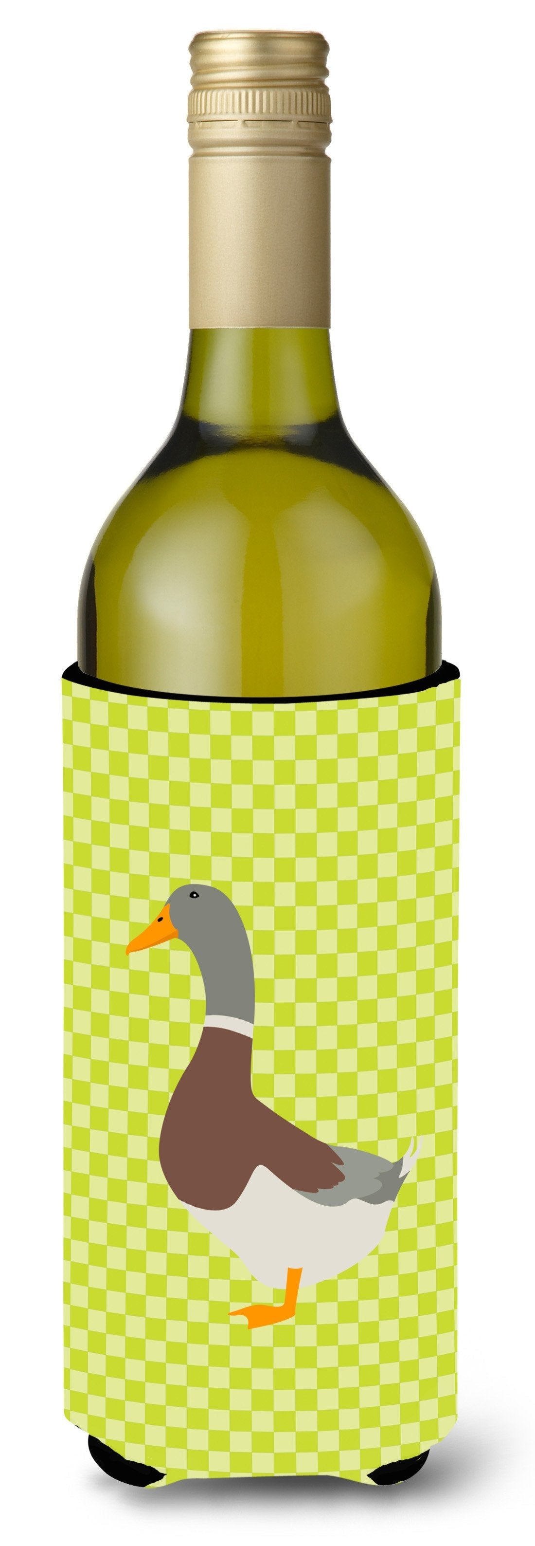 Saxony Sachsenente Duck Green Wine Bottle Hugger Gift Sleeve for Standard 750 ml Bottles, Insulated Reusable Also Fits Mini Shot & Pint Bottles
