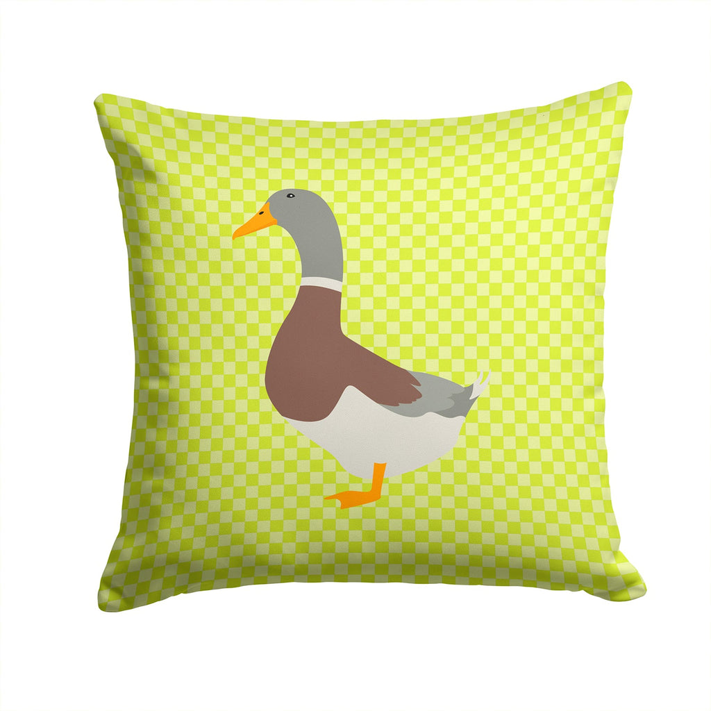 Saxony Sachsenente Duck Green Decorative Throw Pillow 14x14 Indoor Outdoor Accent Cushion, Fabric Cover with Insert for Sofa, Bed, Porch & Living Room