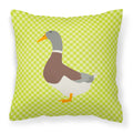 Saxony Sachsenente Duck Green Decorative Throw Pillow 18x18 Indoor Outdoor Accent Cushion, Fabric Cover with Insert for Sofa, Bed, Porch & Living Room