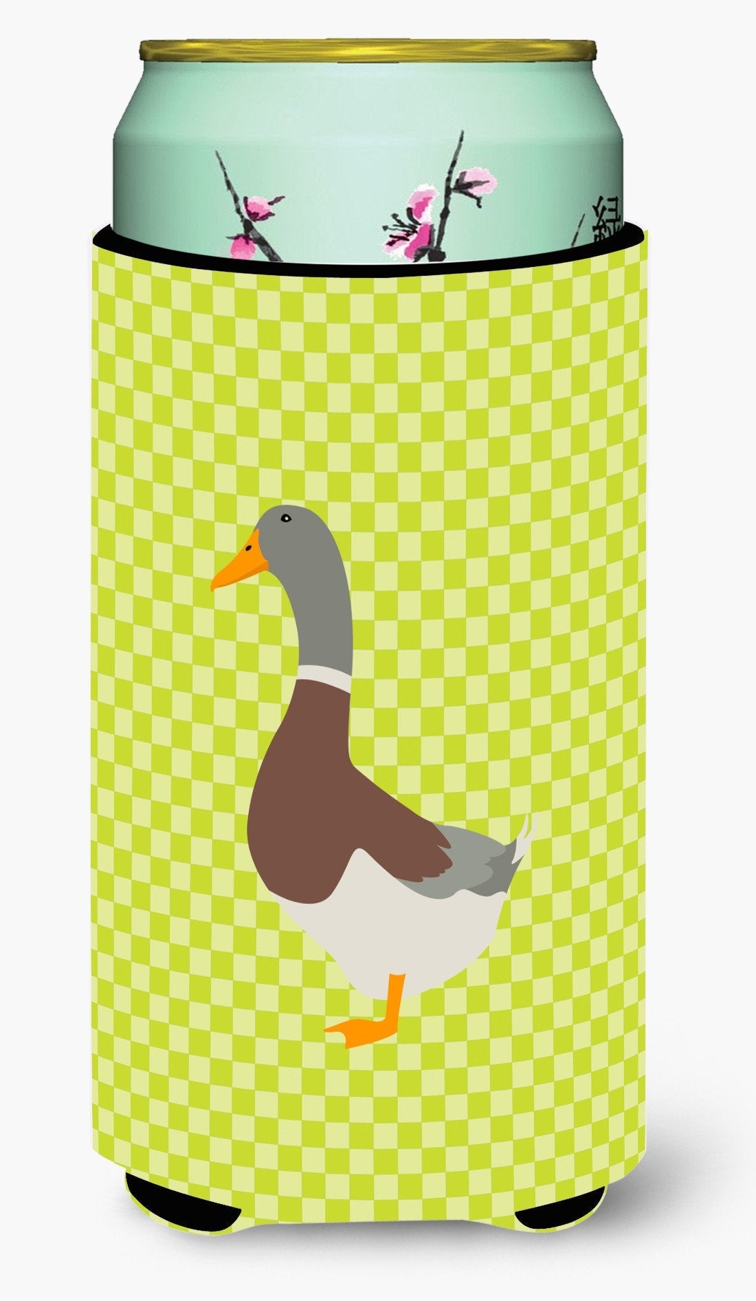 Saxony Sachsenente Duck Green Tall Boy Hugger Can Cooler Sleeve Machine Washable Drink Collapsible Insulator Beverage Insulated Holder