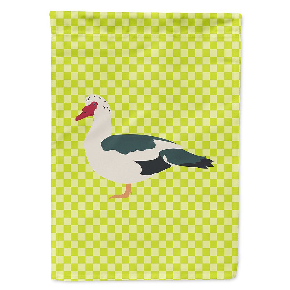 Muscovy Duck Green House Flag 28x40 Porch Sleeve Pole Decorative Outside Yard Banner Artwork Wall Hanging, Polyester