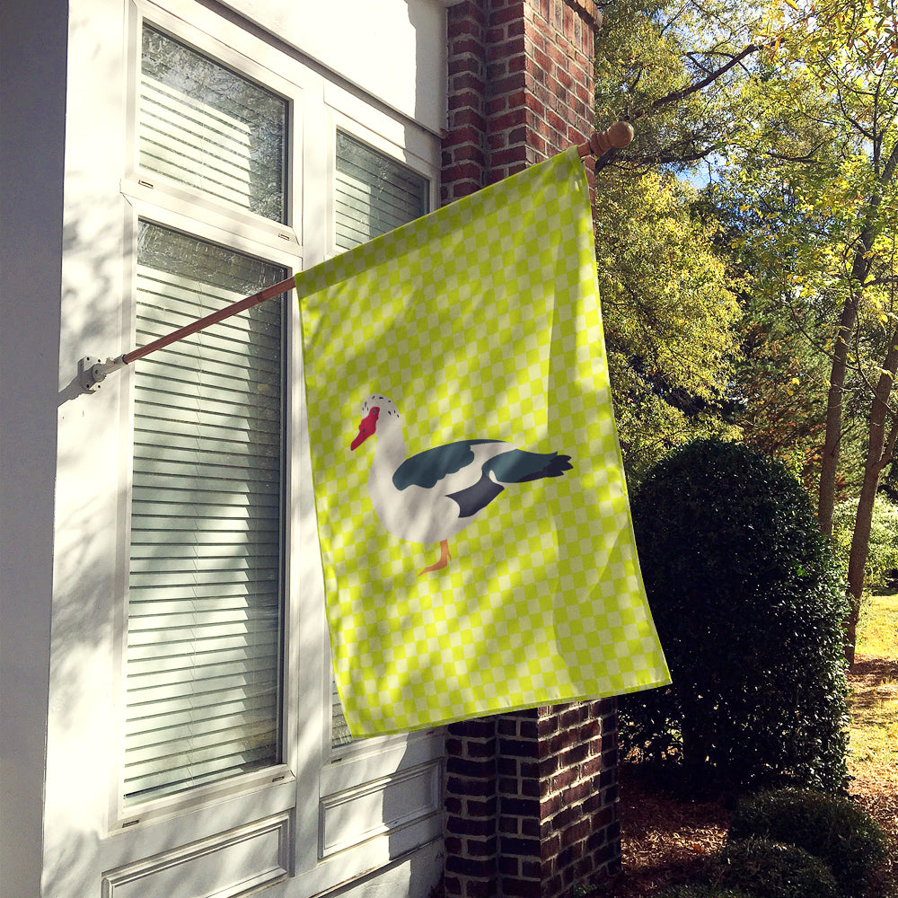 Muscovy Duck Green House Flag 28x40 Porch Sleeve Pole Decorative Outside Yard Banner Artwork Wall Hanging, Polyester