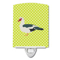 Muscovy Duck Green Ceramic Night Light Compact, UL-Certified, Ideal for Bedroom, Bathroom, Nursery, Hallway, Kitchen, 6x4x3, Multicolor