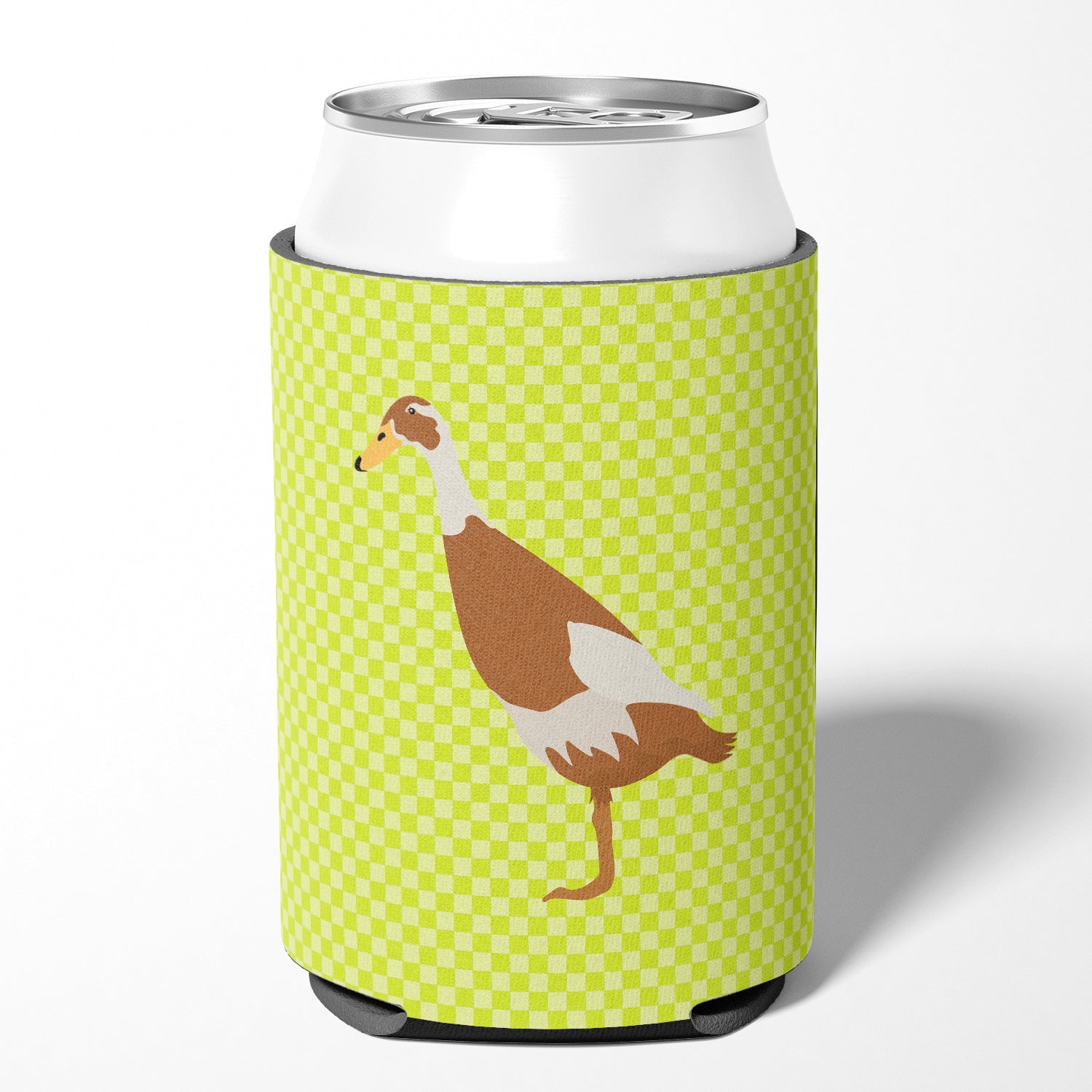Indian Runner Duck Green Can or Bottle Hugger Cooler Sleeve for Standard 12 oz Cans, Insulated Foam Beer & Soda Can Hugger Reusable