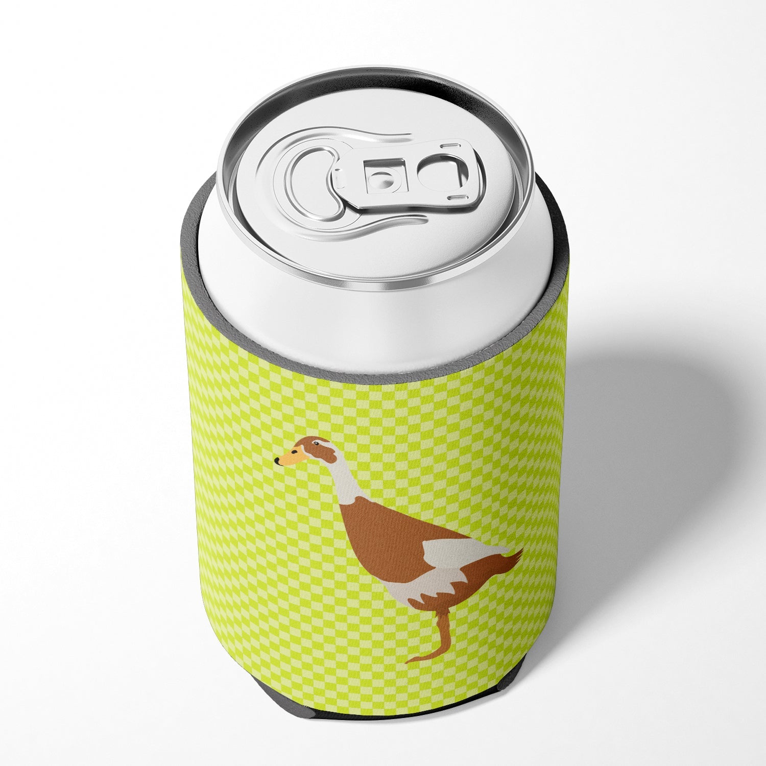 Indian Runner Duck Green Can or Bottle Hugger Cooler Sleeve for Standard 12 oz Cans, Insulated Foam Beer & Soda Can Hugger Reusable