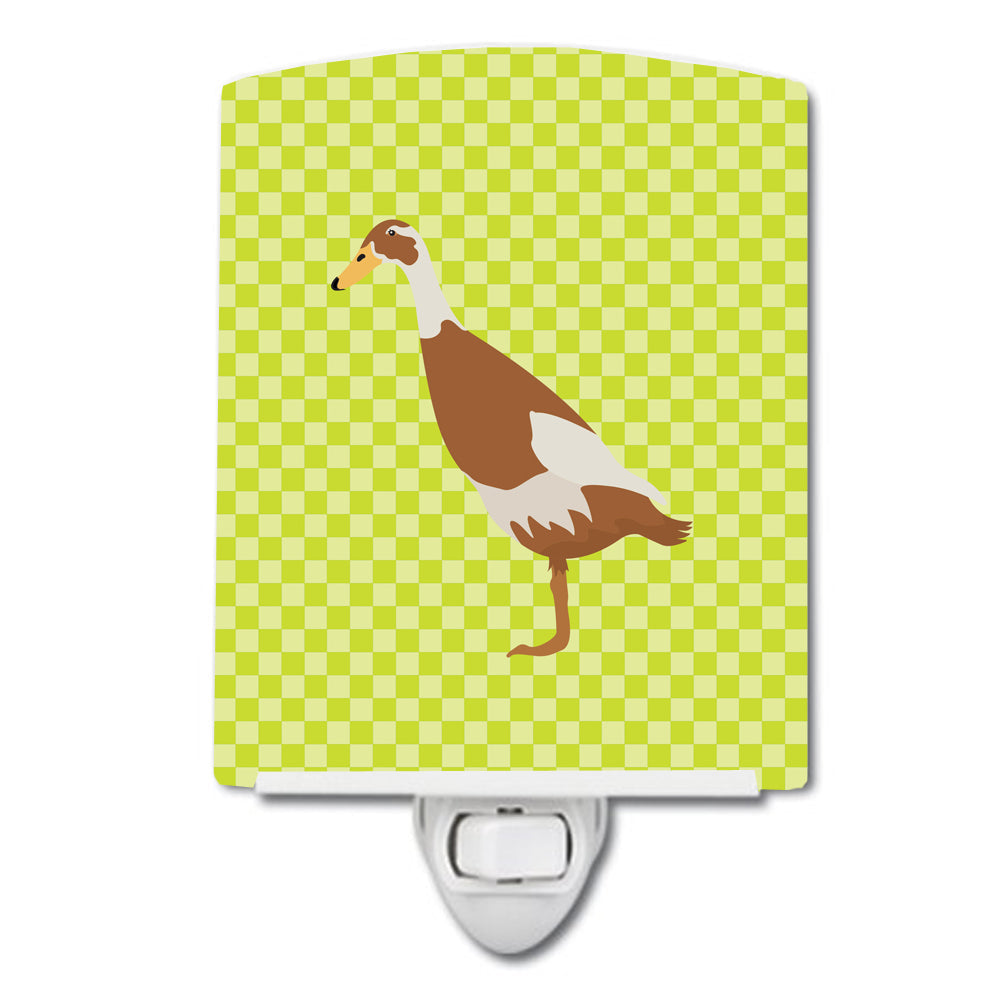 Indian Runner Duck Green Ceramic Night Light Compact, UL-Certified, Ideal for Bedroom, Bathroom, Nursery, Hallway, Kitchen, 6x4x3, Multicolor