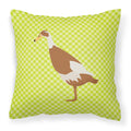 Indian Runner Duck Green Decorative Throw Pillow 18x18 Indoor Outdoor Accent Cushion, Fabric Cover with Insert for Sofa, Bed, Porch & Living Room