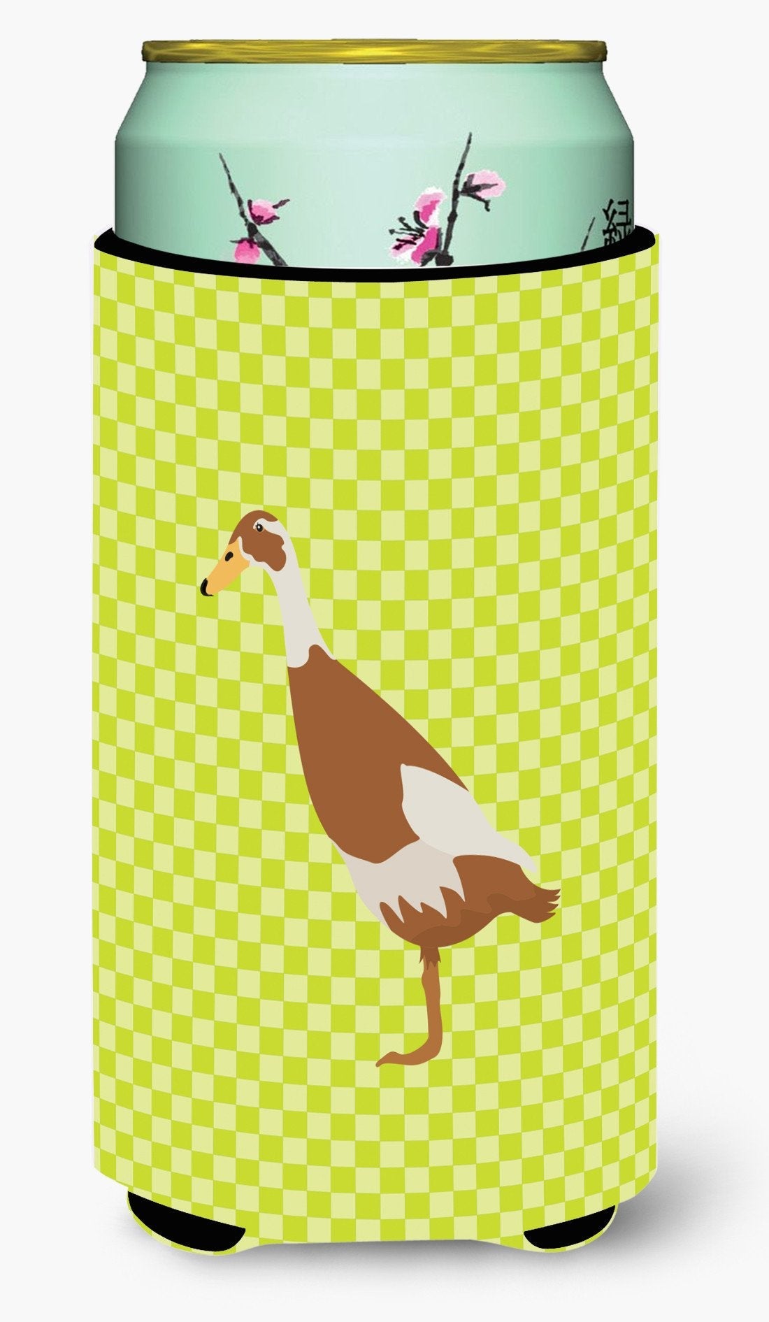 Indian Runner Duck Green Tall Boy Hugger Can Cooler Sleeve Machine Washable Drink Collapsible Insulator Beverage Insulated Holder