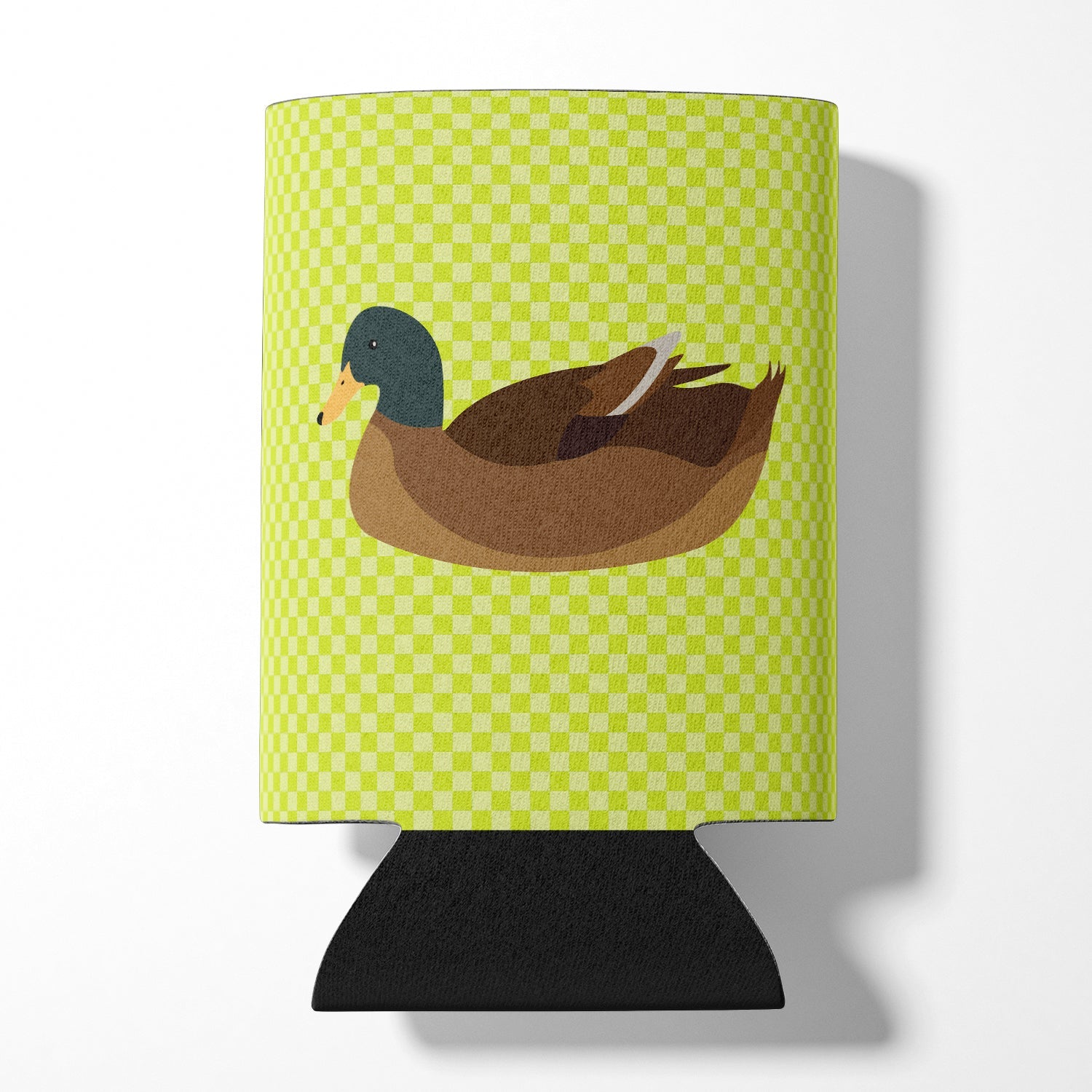 Khaki Campbell Duck Green Can or Bottle Hugger Cooler Sleeve for Standard 12 oz Cans, Insulated Foam Beer & Soda Can Hugger Reusable