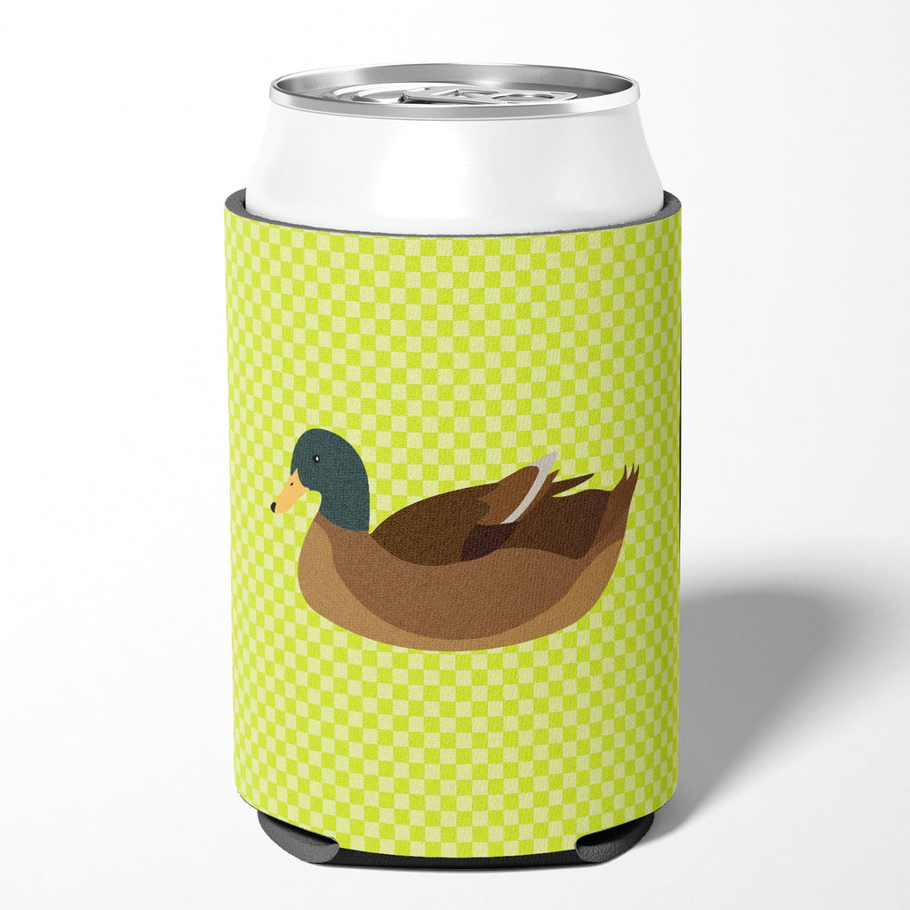 Khaki Campbell Duck Green Can or Bottle Hugger Cooler Sleeve for Standard 12 oz Cans, Insulated Foam Beer & Soda Can Hugger Reusable