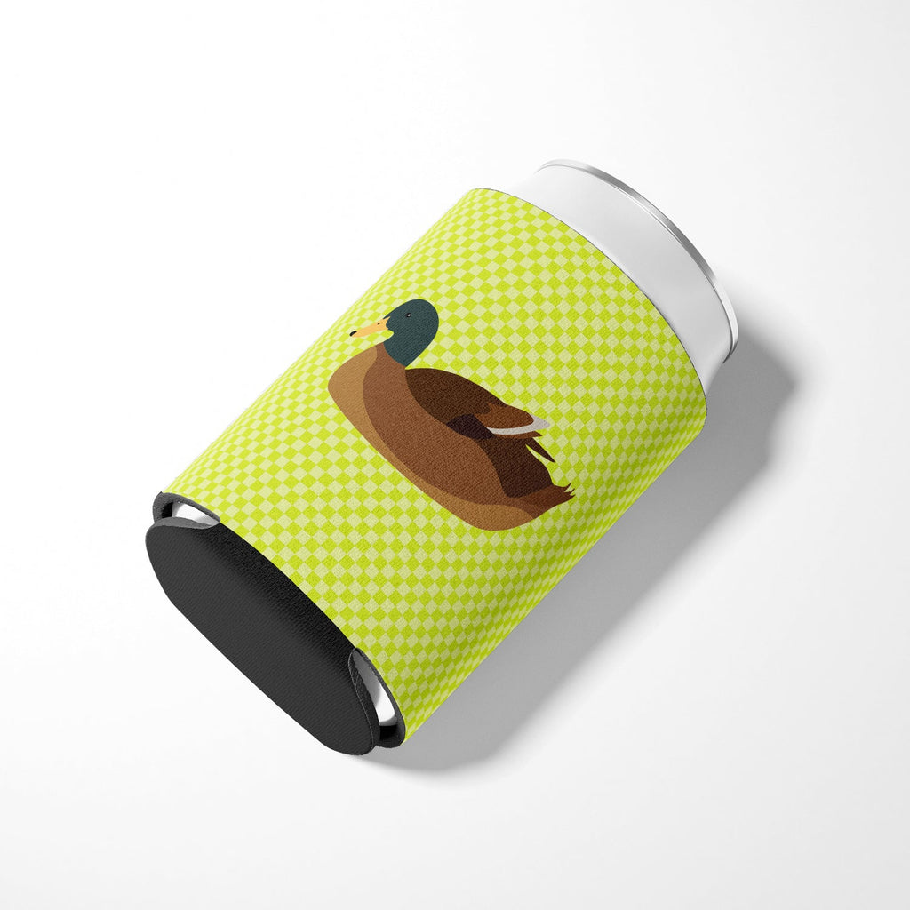 Khaki Campbell Duck Green Can or Bottle Hugger Cooler Sleeve for Standard 12 oz Cans, Insulated Foam Beer & Soda Can Hugger Reusable