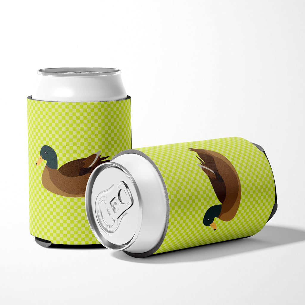 Khaki Campbell Duck Green Can or Bottle Hugger Cooler Sleeve for Standard 12 oz Cans, Insulated Foam Beer & Soda Can Hugger Reusable