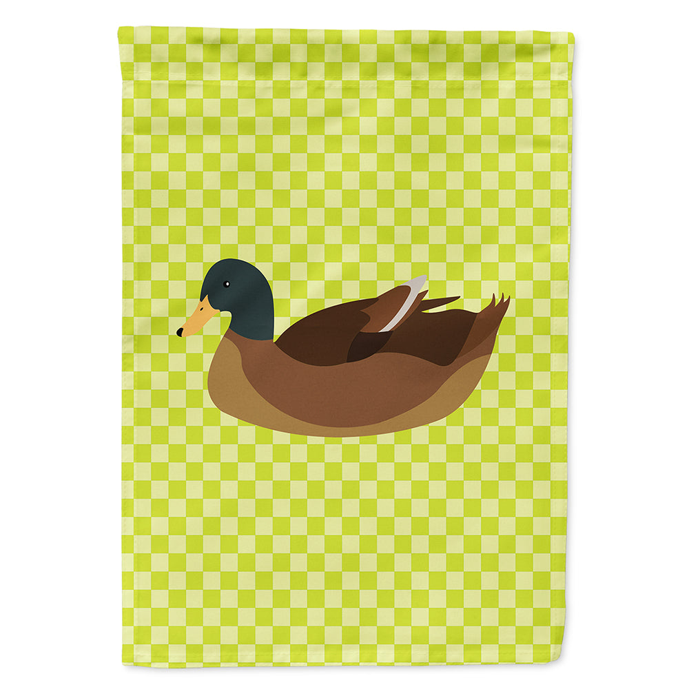 Khaki Campbell Duck Green House Flag 28x40 Porch Sleeve Pole Decorative Outside Yard Banner Artwork Wall Hanging, Polyester