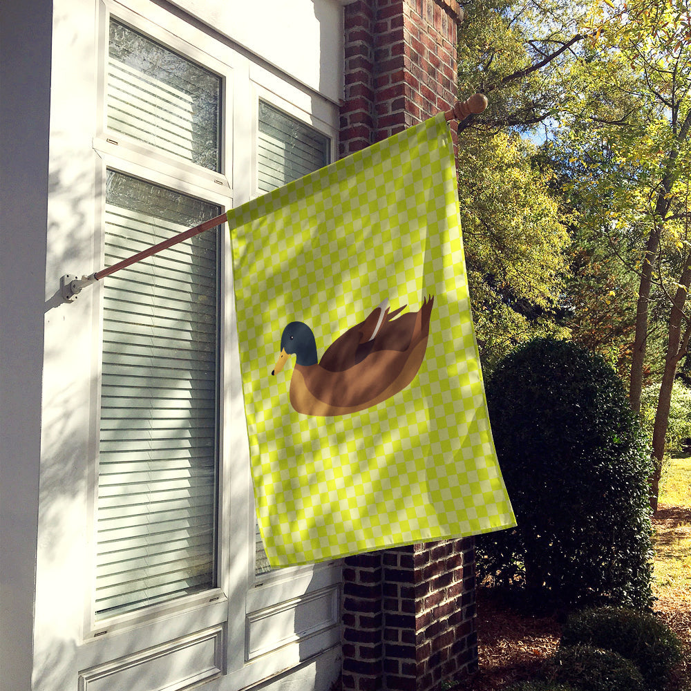 Khaki Campbell Duck Green House Flag 28x40 Porch Sleeve Pole Decorative Outside Yard Banner Artwork Wall Hanging, Polyester