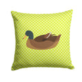 Khaki Campbell Duck Green Decorative Throw Pillow 14x14 Indoor Outdoor Accent Cushion, Fabric Cover with Insert for Sofa, Bed, Porch & Living Room