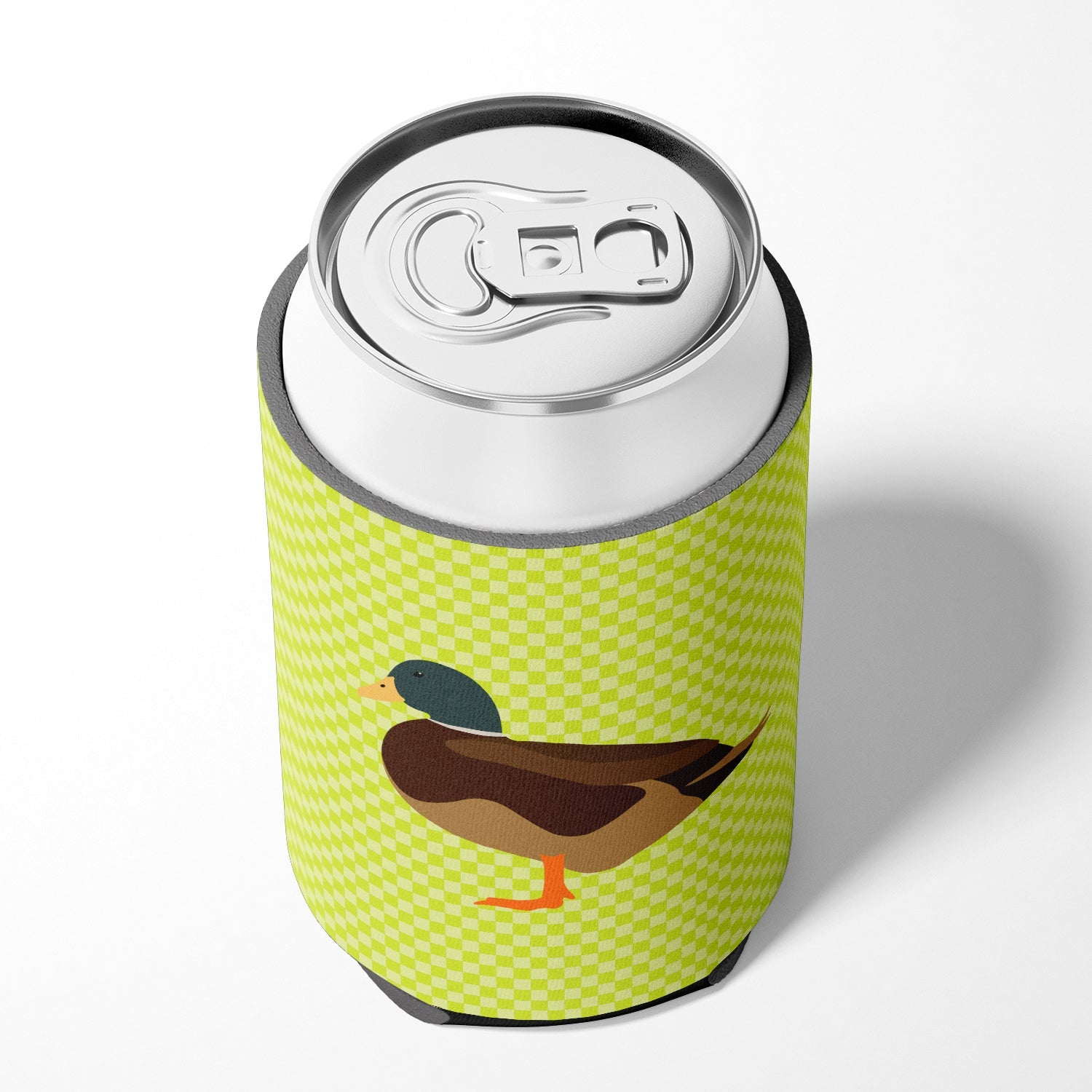 Silver Bantam Duck Green Can or Bottle Hugger Cooler Sleeve for Standard 12 oz Cans, Insulated Foam Beer & Soda Can Hugger Reusable