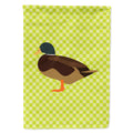 Silver Bantam Duck Green House Flag 28x40 Porch Sleeve Pole Decorative Outside Yard Banner Artwork Wall Hanging, Polyester