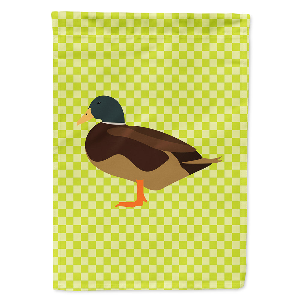 Silver Bantam Duck Green House Flag 28x40 Porch Sleeve Pole Decorative Outside Yard Banner Artwork Wall Hanging, Polyester