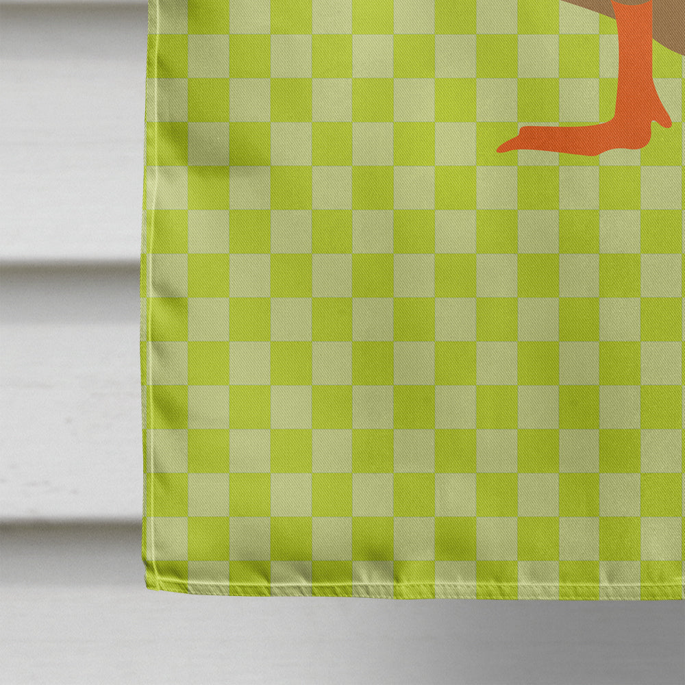 Silver Bantam Duck Green House Flag 28x40 Porch Sleeve Pole Decorative Outside Yard Banner Artwork Wall Hanging, Polyester
