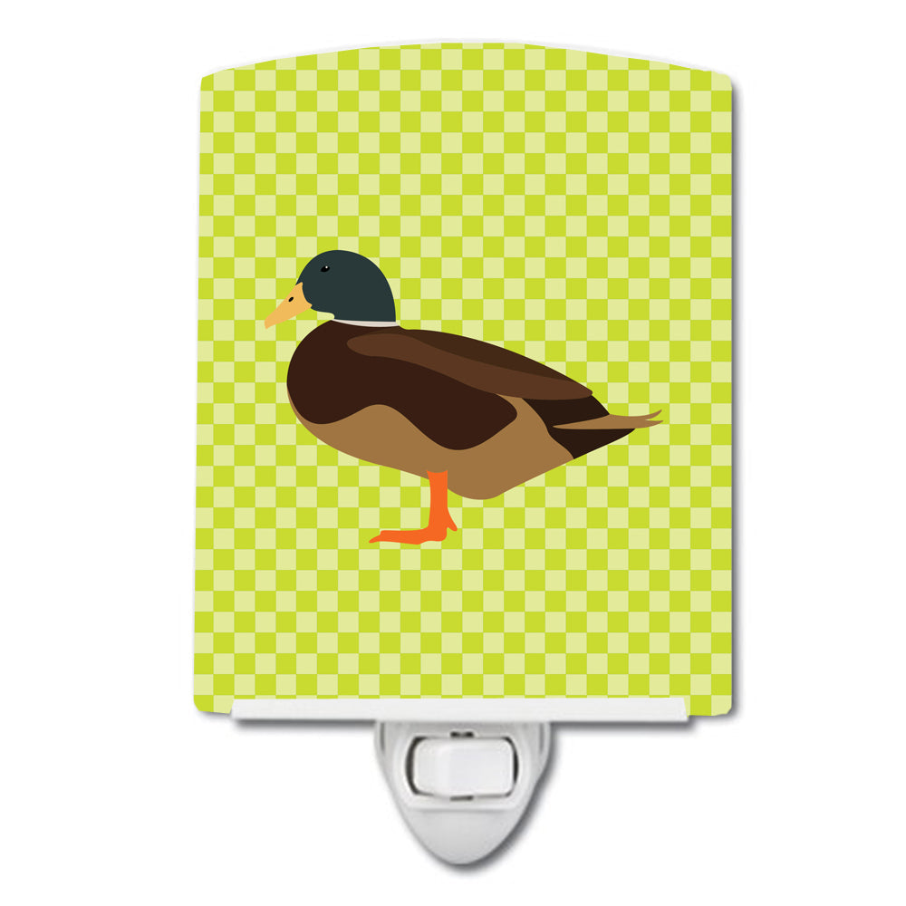 Silver Bantam Duck Green Ceramic Night Light Compact, UL-Certified, Ideal for Bedroom, Bathroom, Nursery, Hallway, Kitchen, 6x4x3, Multicolor