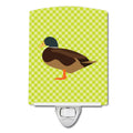 Silver Bantam Duck Green Ceramic Night Light Compact, UL-Certified, Ideal for Bedroom, Bathroom, Nursery, Hallway, Kitchen, 6x4x3, Multicolor