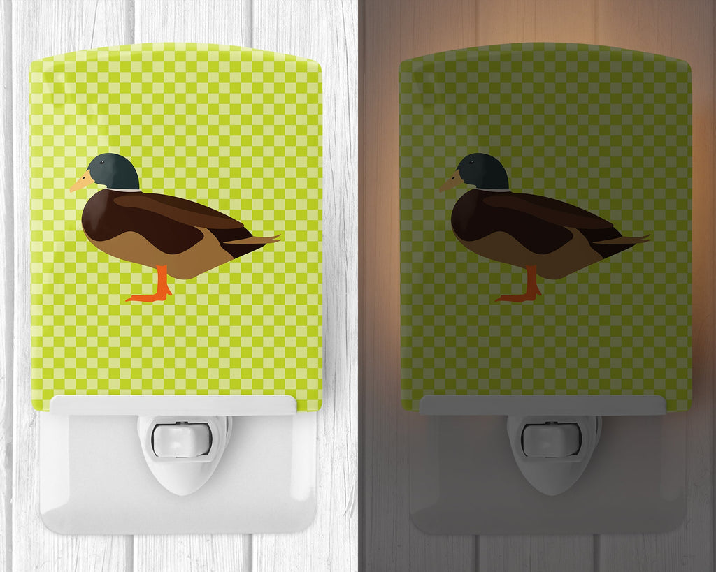 Silver Bantam Duck Green Ceramic Night Light Compact, UL-Certified, Ideal for Bedroom, Bathroom, Nursery, Hallway, Kitchen, 6x4x3, Multicolor