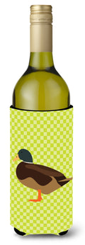 Silver Bantam Duck Green Wine Bottle Hugger Gift Sleeve for Standard 750 ml Bottles, Insulated Reusable Also Fits Mini Shot & Pint Bottles