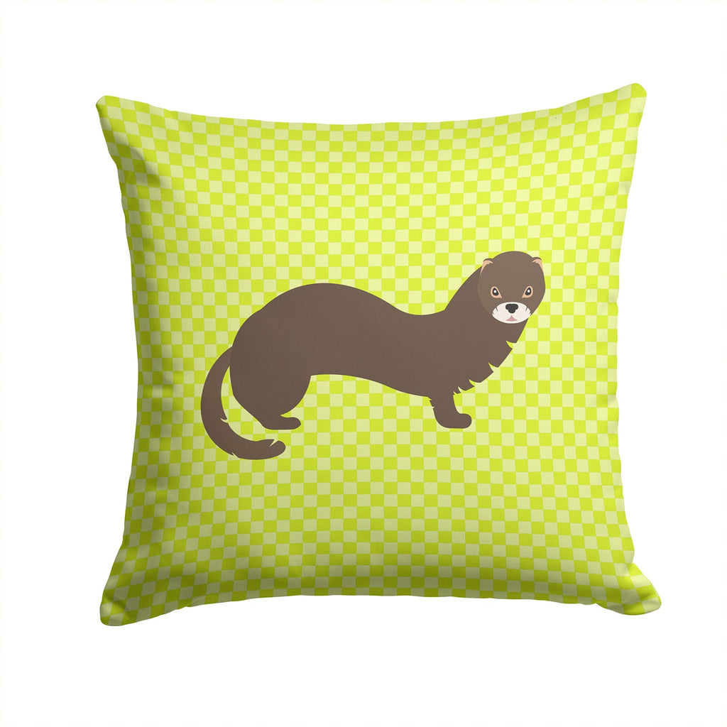 Russian or European Mink Green Decorative Throw Pillow 14x14 Indoor Outdoor Accent Cushion, Fabric Cover with Insert for Sofa, Bed, Porch & Living Room