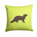 Sable Marten Green Decorative Throw Pillow 14x14 Indoor Outdoor Accent Cushion, Fabric Cover with Insert for Sofa, Bed, Porch & Living Room