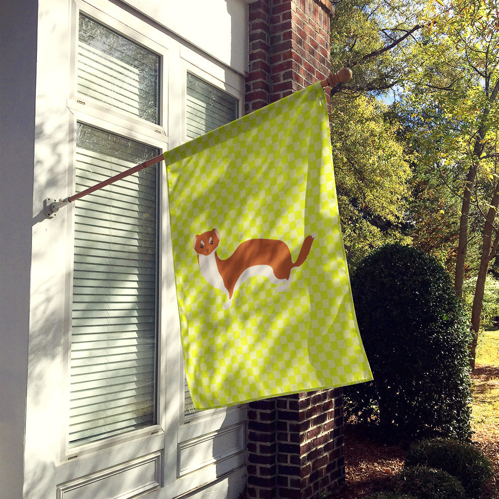 Weasel Green House Flag 28x40 Porch Sleeve Pole Decorative Outside Yard Banner Artwork Wall Hanging, Polyester
