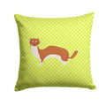Weasel Green Decorative Throw Pillow 14x14 Indoor Outdoor Accent Cushion, Fabric Cover with Insert for Sofa, Bed, Porch & Living Room