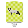 Silver Fox Green Ceramic Night Light Compact, UL-Certified, Ideal for Bedroom, Bathroom, Nursery, Hallway, Kitchen, 6x4x3, Multicolor