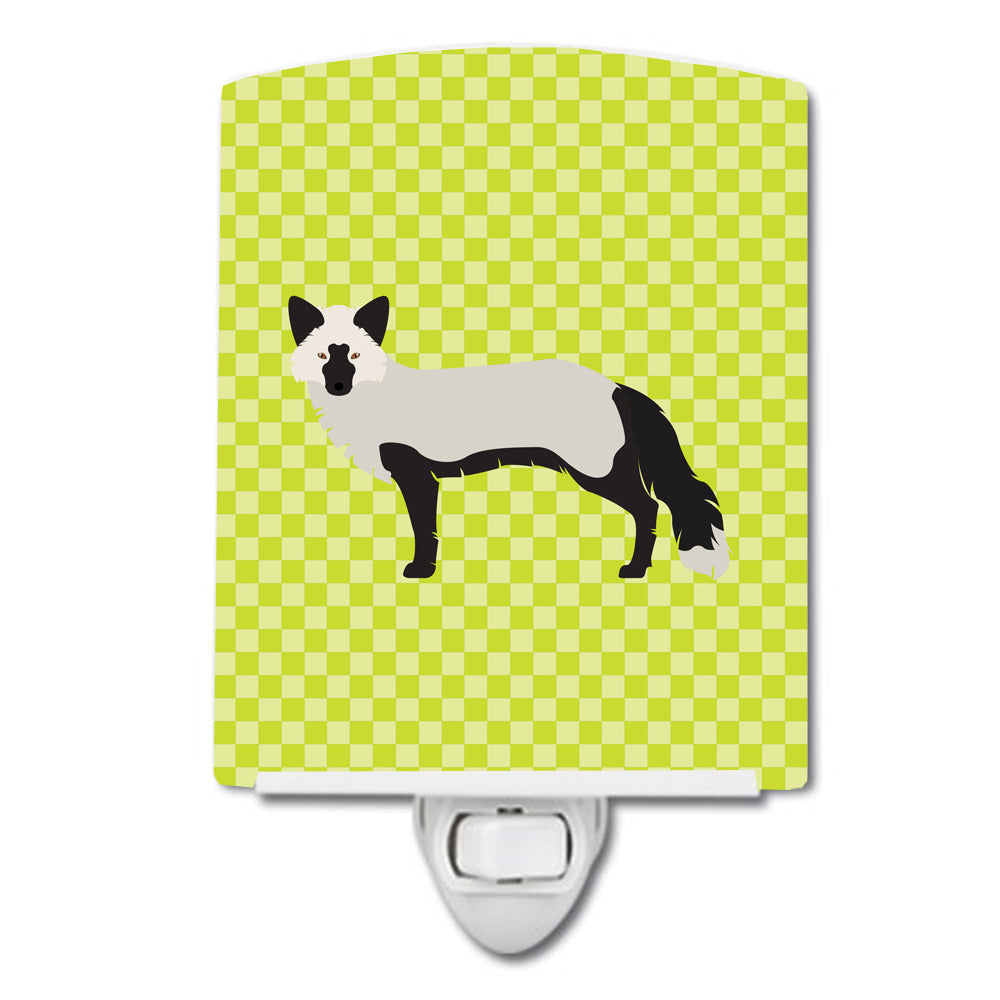 Silver Fox Green Ceramic Night Light Compact, UL-Certified, Ideal for Bedroom, Bathroom, Nursery, Hallway, Kitchen, 6x4x3, Multicolor