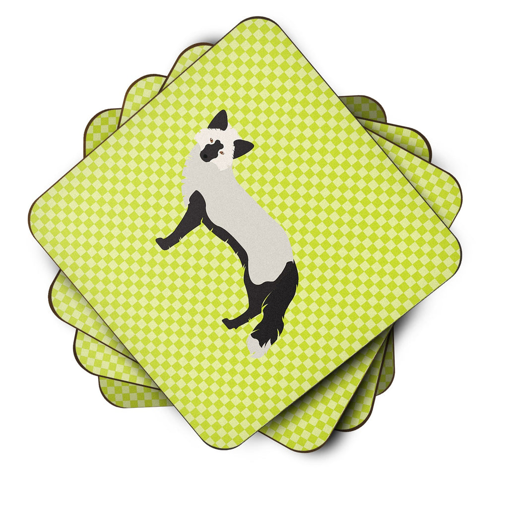 Silver Fox Green Foam Coasters Set of 4 Cup Coasters for Indoor Outdoor, Tabletop Protection, Anti Slip, Mouse pad Material