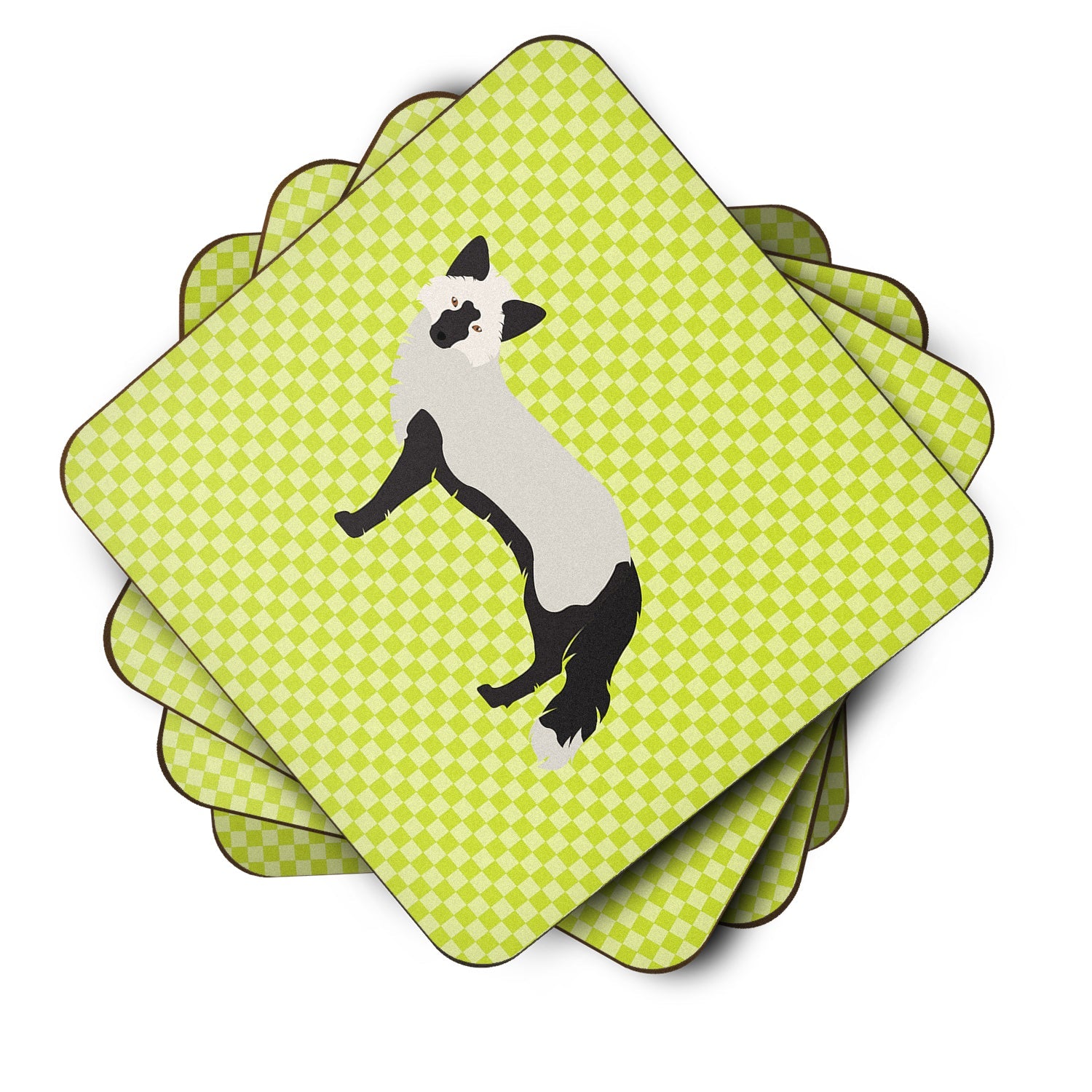 Silver Fox Green Foam Coasters Set of 4 Cup Coasters for Indoor Outdoor, Tabletop Protection, Anti Slip, Mouse pad Material