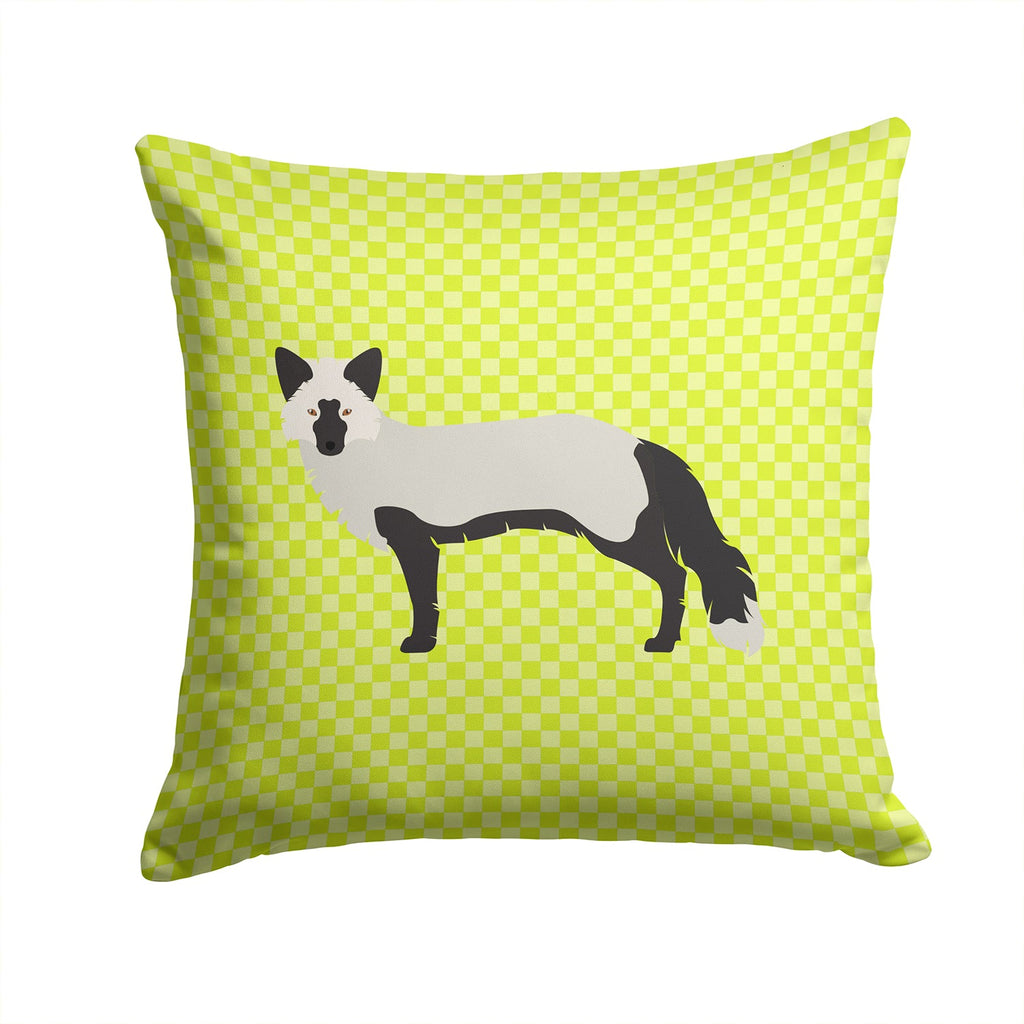 Silver Fox Green Decorative Throw Pillow 14x14 Indoor Outdoor Accent Cushion, Fabric Cover with Insert for Sofa, Bed, Porch & Living Room