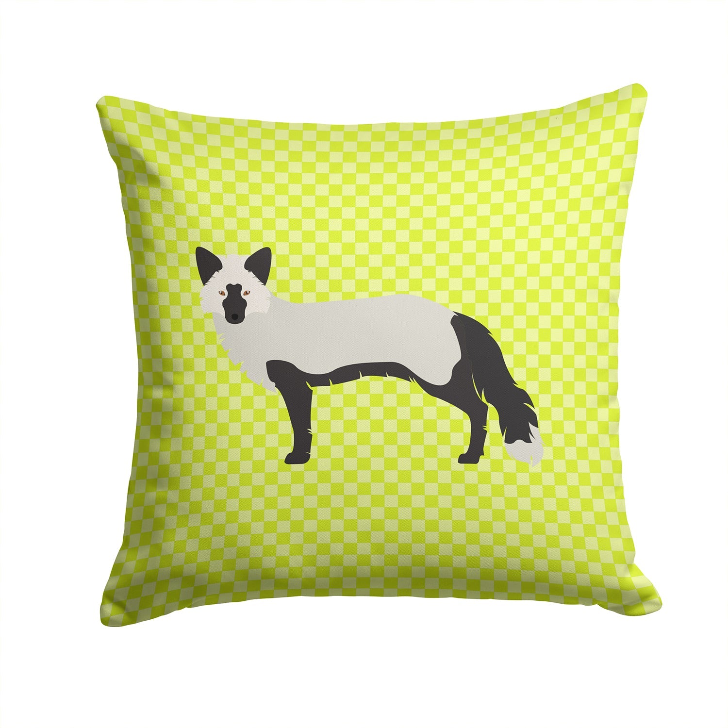 Silver Fox Green Decorative Throw Pillow 14x14 Indoor Outdoor Accent Cushion, Fabric Cover with Insert for Sofa, Bed, Porch & Living Room